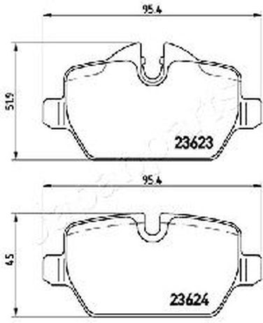 Japanparts PP-0100AF Колодки тормозные дисковые, комплект | зад | - 1