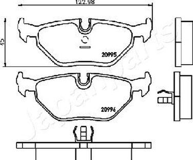 Japanparts PP-0106AF Колодки тормозные дисковые, комплект | зад | - 1