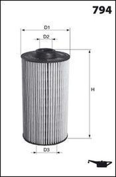 MECAFILTER ELH4503 Фильтр масляный вставка - 1