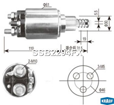 Krauf SSB2294FX Втягивающее реле стартера - 1