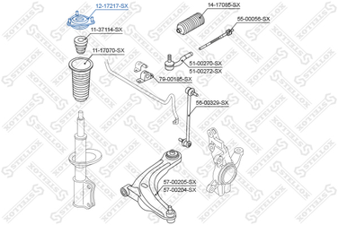 Stellox 12-17217-SX Опора амортизатора переднего ford fiesta - 1