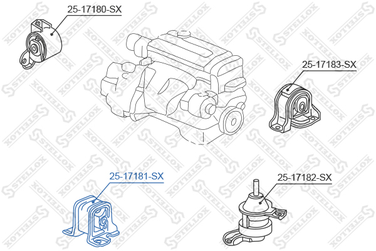 Stellox 25-17181-SX Подушка двигателя | перед | - 1