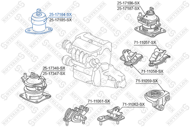 Stellox 25-17184-SX Подушка двигателя правая (at) Honda Acc - 2