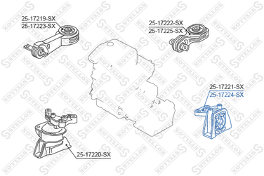 Stellox 25-17224-SX Подушка двигателя передняя левая Honda - 1