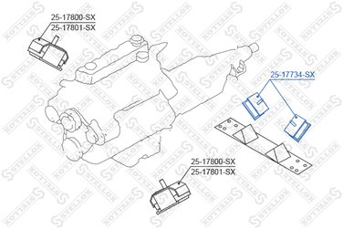 Stellox 25-17734-SX Подушка двигателя задняя Nissan Patrol - 2