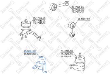 Stellox 25-17931-SX Опора двигателя Toyota camry 01-06 | перед | - 1