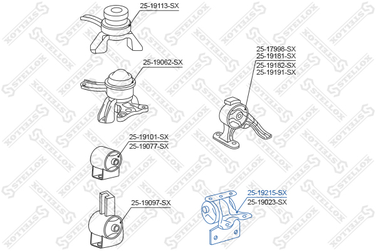 Stellox 25-19215-SX Подушка двиг. левая Toyota Caldina 92-96 | перед | - 1