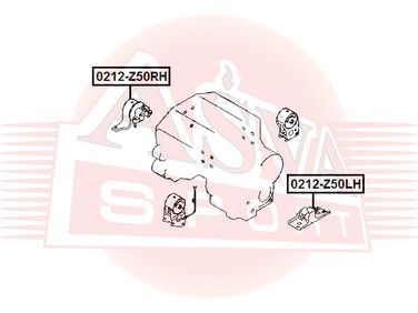 Asva 0212-Z50LH Подушка двигателя | перед лев | - 1