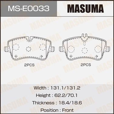 Masuma MS-E0033 Колодки тормозные дисковые| перед | - 1