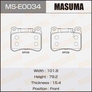 Masuma MS-E0034 Колодки тормозные дисковые | зад | - 1