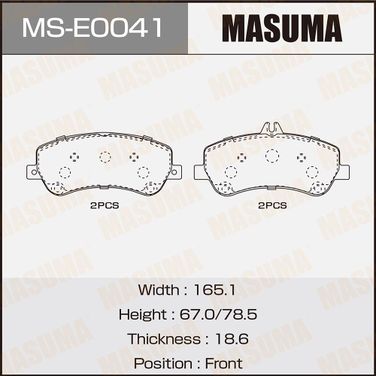 Masuma MSE0041 Колодки тормозные | перед | - 1