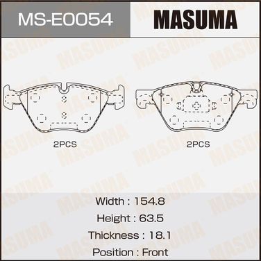 Masuma MSE0054 Колодки дисковые front (1/6) - 1
