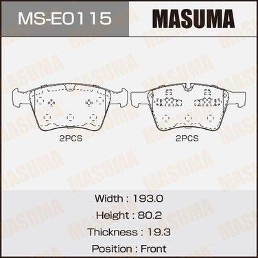 Masuma MS-E0115 Колодки тормозные дисковые | перед | - 1