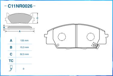 CWORKS C11NR0026 Тормозные колодки передние (nao) - 2