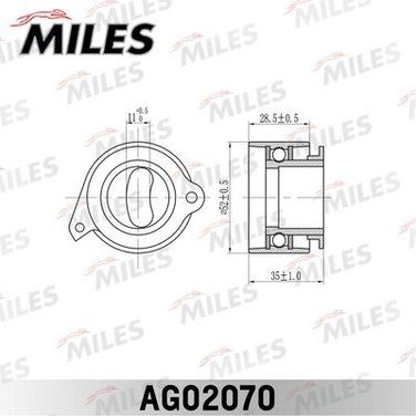 Miles AG02070 Ролик ремня ГРМ KIA sportage 2.0 99-/mazda 626 91- - 2