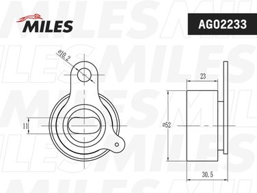 Miles AG02233 Ролик ремня ГРМ toyota corolla 1.6 83-93 - 2