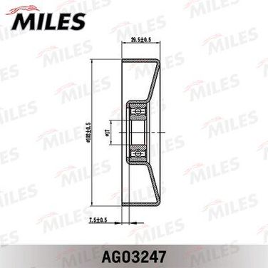 Miles AG03247 Ролик ремня приводного lexus gs/ls/toyota lc100/200 4.7 - 3