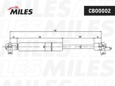 Miles CB00002 Упор газовый кр. багажника skoda octavia 96- - 2