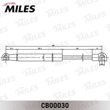 Miles CB00030 Упор газовый капота land rover discovery 10/04- /range rover sport 05- - 1