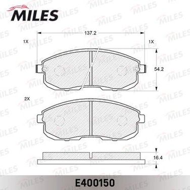 Miles E400150 Колодки тормозные nissan juke/maxima/teana/tiida/suzuki SX4 перед. с инд.износа - 2