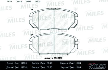 Miles E500160 Колодки тормозные hyundai sonata v(nf)/kia opirus 05- передние Ceramic - 2
