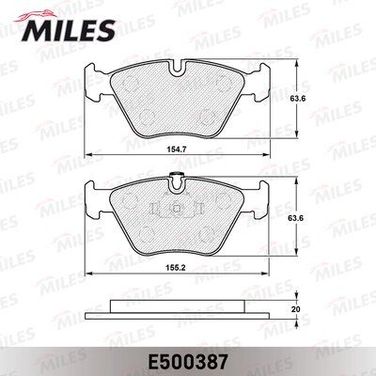 Miles E500387 Колодки тормозные BMW E39 520i/523i/535i передние Ceramic - 1
