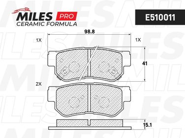 Miles E510011 Колодки тормозные дисковые - 2