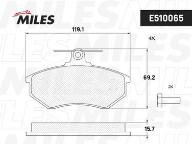 Miles E510065 Колодки тормозные передние audi 80/vw golf iii/passat/vento/chery amulet/tiggo (iso 9001) Ceramic - 2