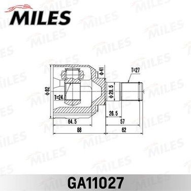 Miles GA11027 Шрус KIA soul 08 (2008-) [gen] внутр. лев. - 1