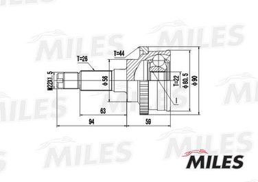 Miles GA20218 Шрус mazda 323 1.5 94-98 нар.(ABS) - 1