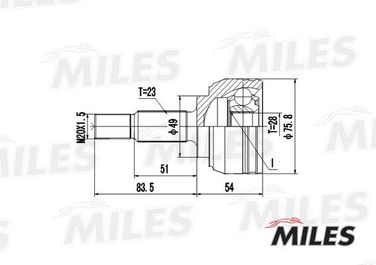 Miles GA20386 Шрус renault clio 1.2 04- нар.(ABS) - 1