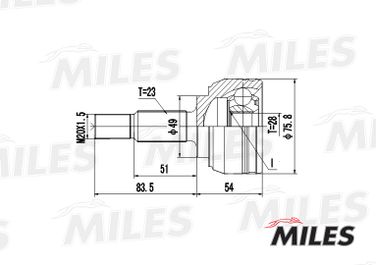 Miles GA20386 Шрус renault clio 1.2 04- нар.(ABS) - 3