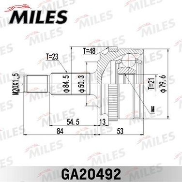 Miles GA20492 Шрус Lada Vesta 15- наружный ABS - 1