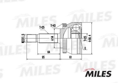 Miles GA20508 Шрус volvo s40/v40 1.6-2.0 96-00 нар.(ABS) - 1