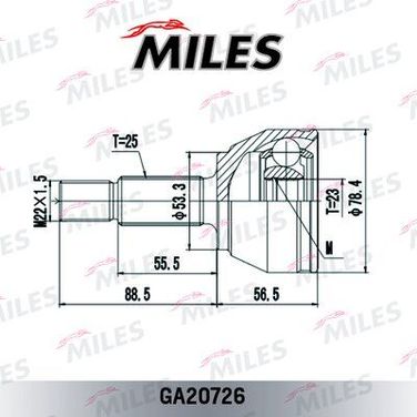 Miles GA20726 Шрус ford focus iii/b-max/fiesta v-vi 1.0-1.6ti 01- нар. - 1