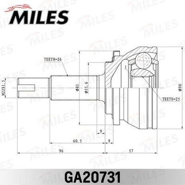 Miles GA20731 Шрус toyota prius zvw30 наружн. - 1