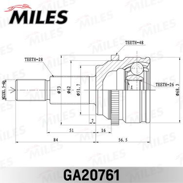 Miles GA20761 Шрус mazda cx-5 KE 2011- нар. зад. ABS - 3