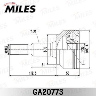 Miles GA20773 Шрус jeep grand cherokee III 2004-2010 нар. - 1