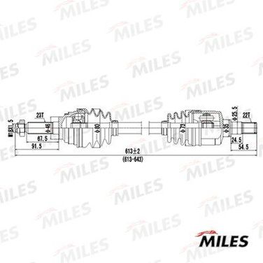 Miles GC01048 Привод в сборе daewoo matiz 0.8 98- лев. - 1