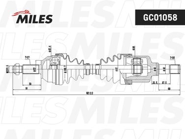 Miles GC01058 Привод в сборе ford mondeo 1.8-2.5 93-00 лев. - 3