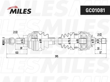 Miles GC01081 Привод в сборе opel astra 1.4-1.7d 98-09 лев. - 3