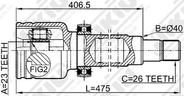 JIKIU JC51023 Шрус внутренний | перед лев | - 1