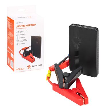 AIRLINE AEAB000 Аккумулятор внешний универсальный (Booster) 8000мАч: USB 5v/2a, фонарь, пуск ДВС 350а - 1