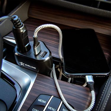 AIRLINE AEBD070 Прикуриватель-разветвитель 1 гнездо + 2xUSB 2.4a+2.4a PRO - 3