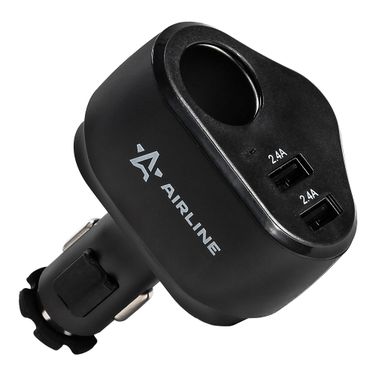 AIRLINE AEBD070 Прикуриватель-разветвитель 1 гнездо + 2xUSB 2.4a+2.4a PRO - 5