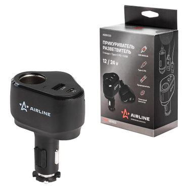 AIRLINE AEBD033 Прикуриватель-разветвитель 1 гнездо + Type-C PD + 1usb 2.4a 30Вт PRO - 1
