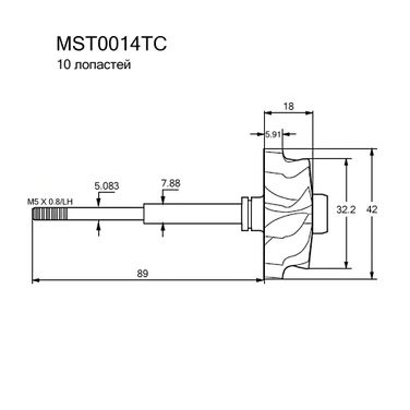 Krauf MST0014TC Вал турбокомпрессора - 3