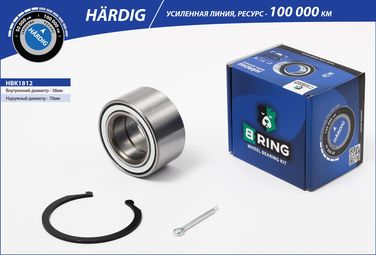B-RING HBK1812 Подшипник ступицы hyundai Accent (95-), KIA Rio (97-) (перед. компл.) [38x70x37] () hardig - 2