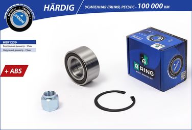 B-RING HBK1239 Подшипник ступицы citroen C3 (02-) (перед. компл.) [37x72x33 с abs] () hardig - 2