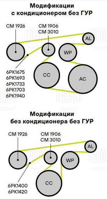 Trialli CM 3010 Ролик привод. ремня - 4